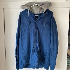 RVCA step down hooded shirt, lightly used